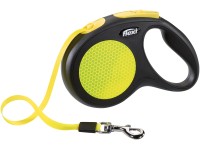 Flexi Vôdzka navíjacia pásová New Neon, veľkosť M, 5 m, čierna/neónová
