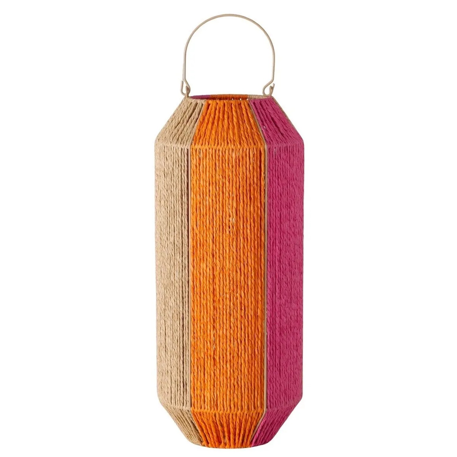 E-shop Boltze Papierová lampáš Mikaela, oranžová/ružová/prírodná, pr. 22 x 50 cm