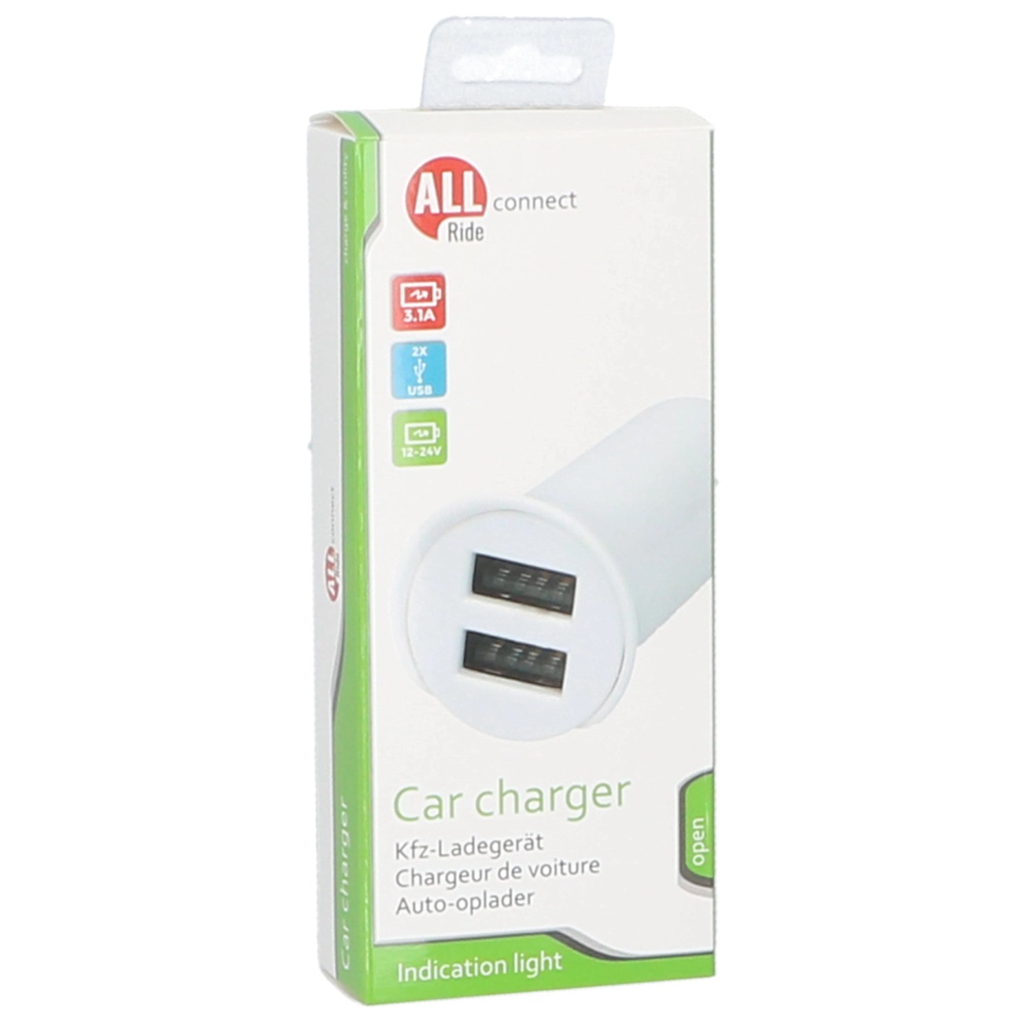 E-shop ALL RIDE Connect Nabíjačka 2x USB do autozapaľovača bez kábla, 3.1 A