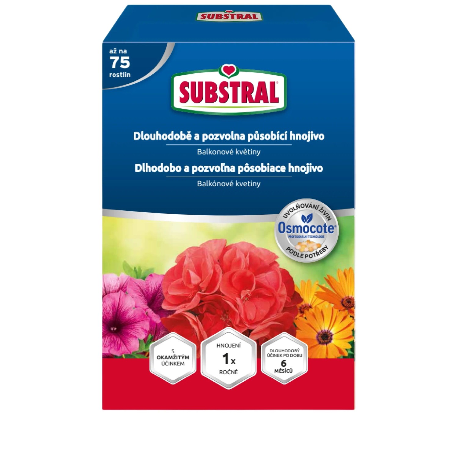 E-shop Substral Hnojivo s Osmocotom pre balkónové kvety 750 g