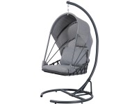 Acamp Záhradné závesné kreslo Moon, antracitová/sivá, 185 x 100 x 124 cm