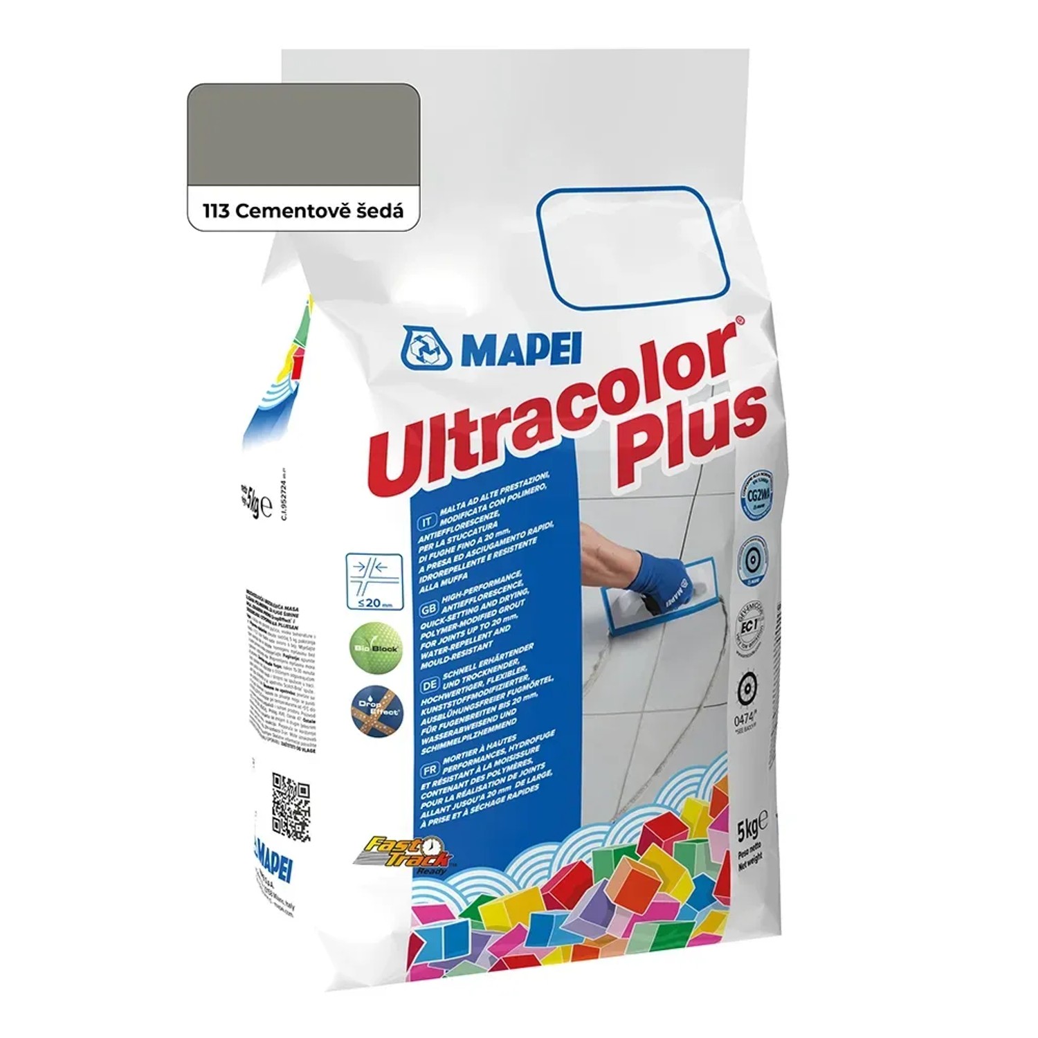 E-shop Mapei Škárovacia hmota Ultracolor Plus 5 kg, 113 cementová sivá