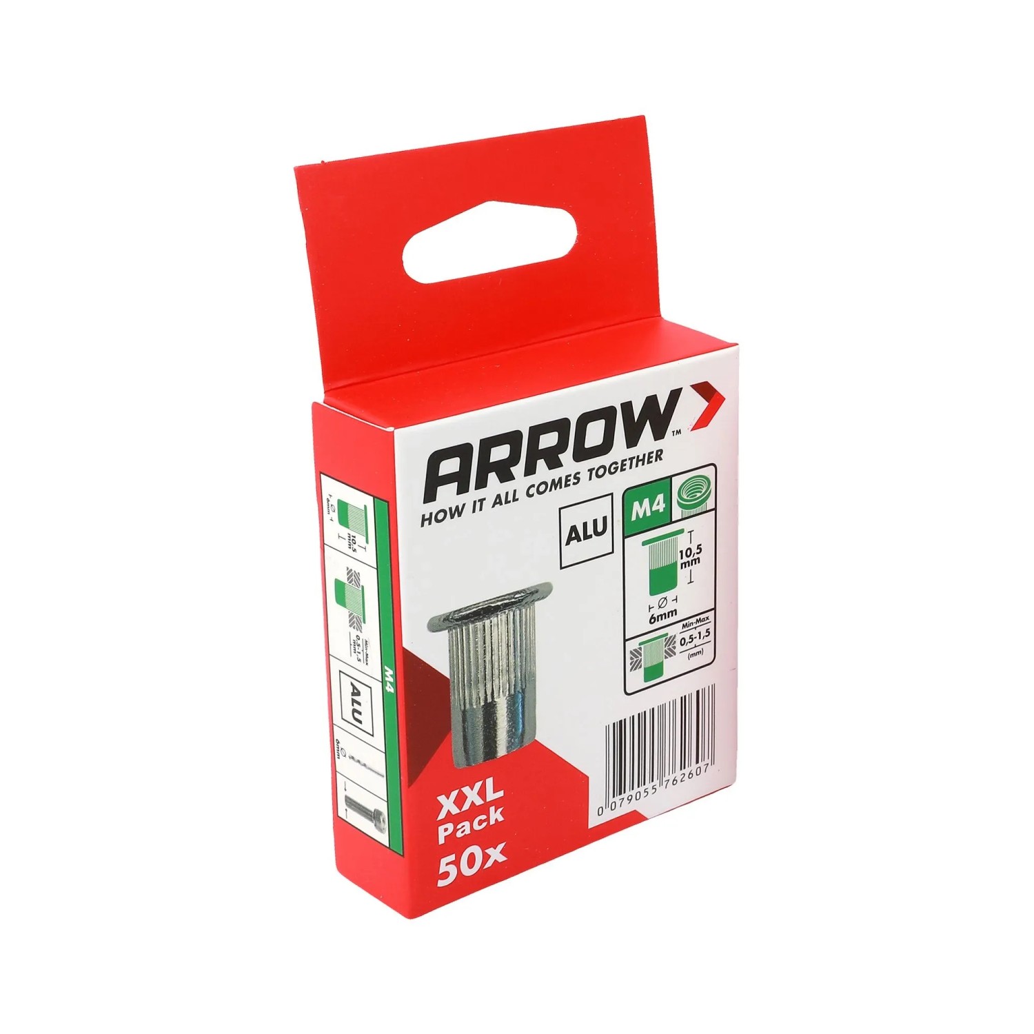 E-shop Arrow Nitovacie matice RN M4 hliník, pr. 6 x 10,5 mm, 50 ks
