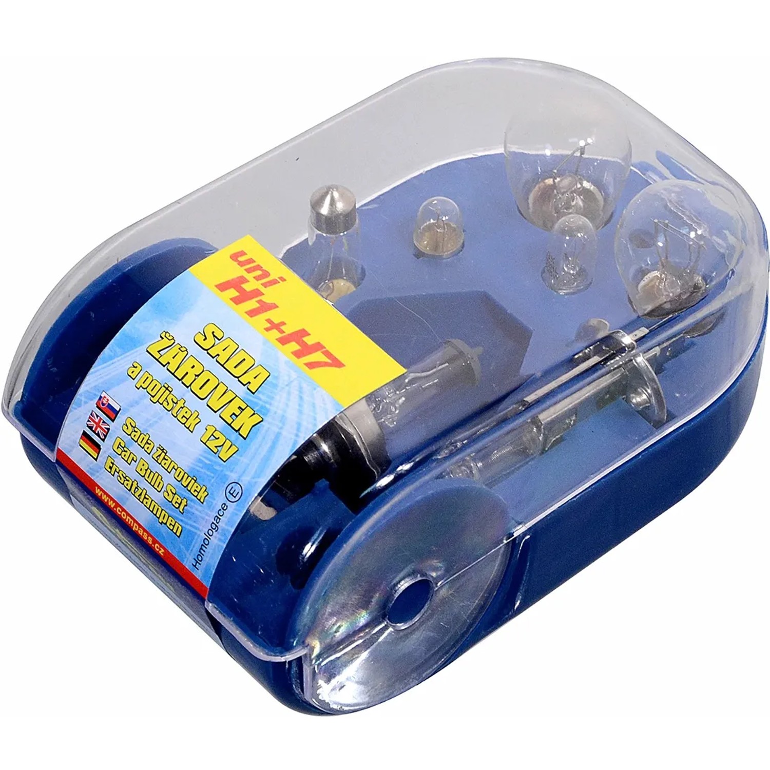 E-shop COMPASS Autožiarovky 12 V servisný box UNI H7 + H1