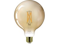 Philips Smart LED žiarovka Filament E27 G125, 7 W, 640 lm, 2000-5000K, jantárová