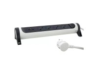 Legrand Predlžovacia zásuvka, 5 zásuviek, biela-čierna, 1,5 m