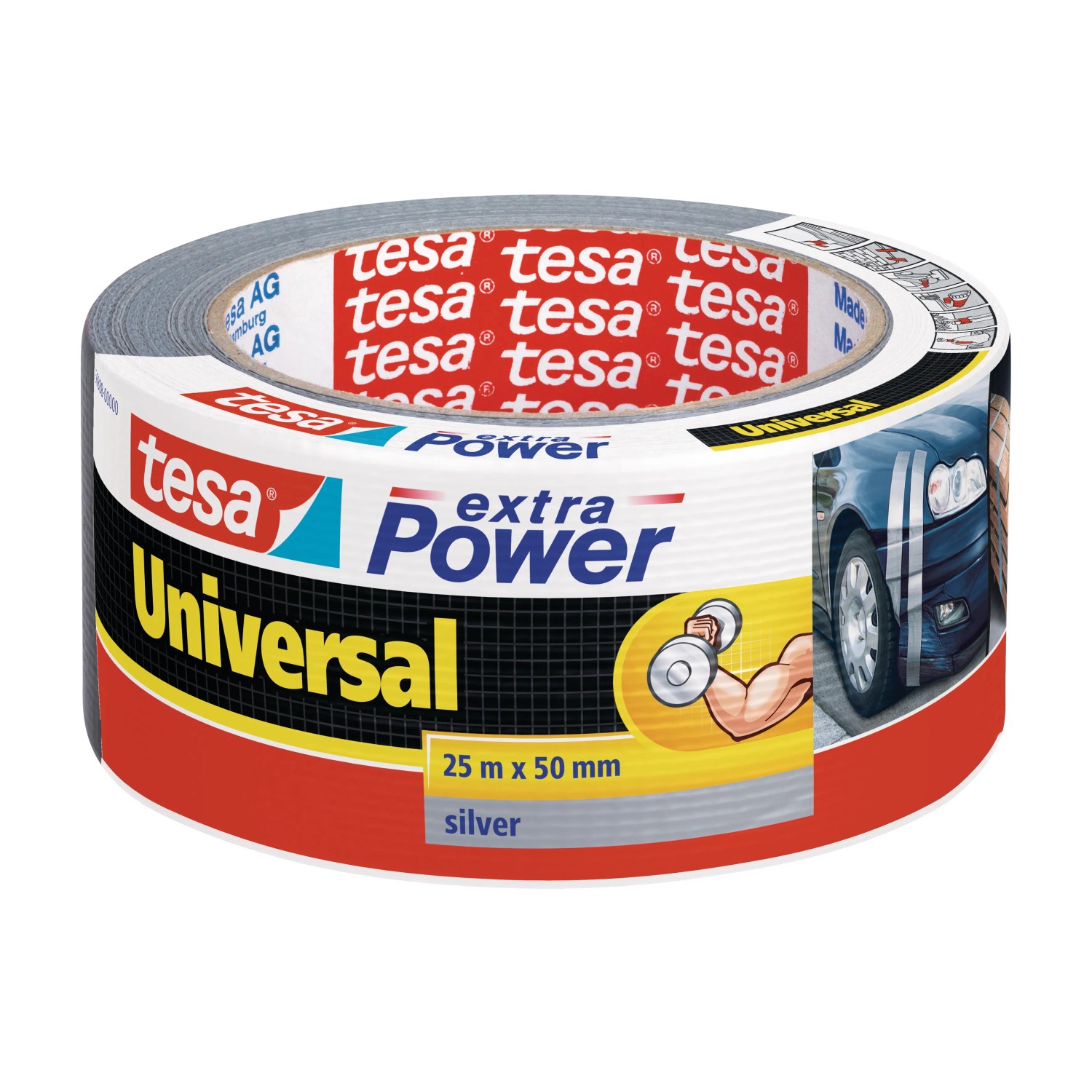E-shop tesa Textilná opravná páska Extra Power Universal, strieborná, 25 m x 50 mm