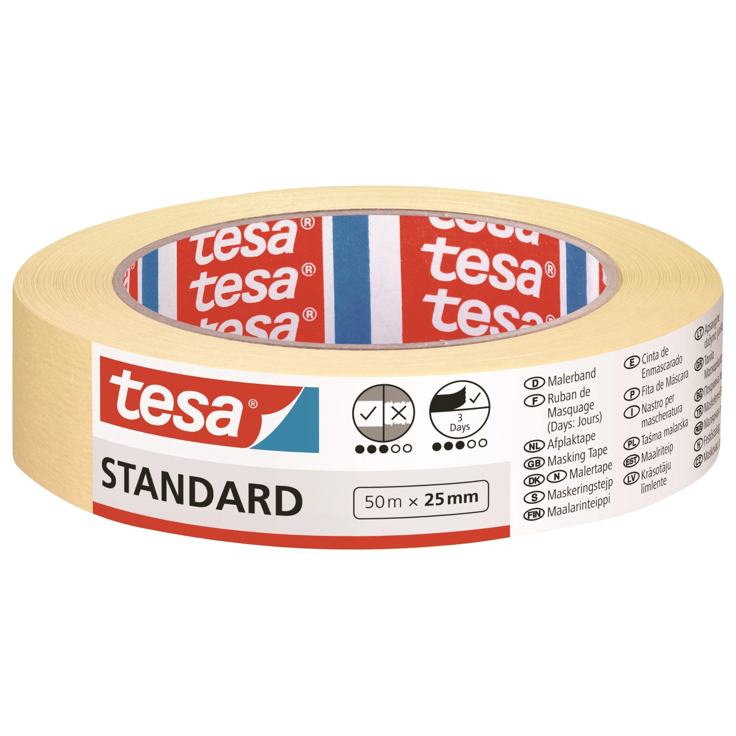 E-shop tesa Maskovacia páska Standard, žltá, 50 m x 25 mm