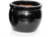 Mega Collections Kvetináč Glazed Delta Rim lesklá čierna pr. 21 x 16 cm Mega Collections Kvetináč Glazed Delta Rim lesklá čierna pr. 21 x 16 cm