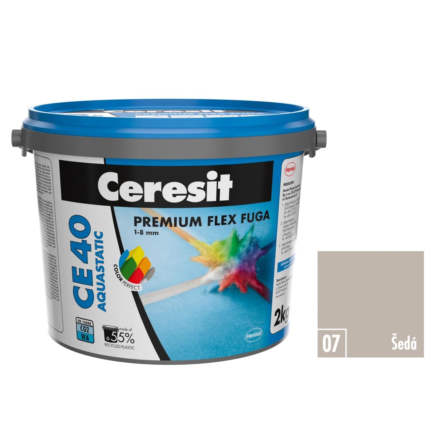 E-shop Ceresit Flexibilná škárovacia hmota CE 40 Aquastatic Sivá, 2 kg