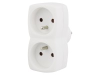 Emos Rozbočovacia zásuvka biela, 2 x guľatá