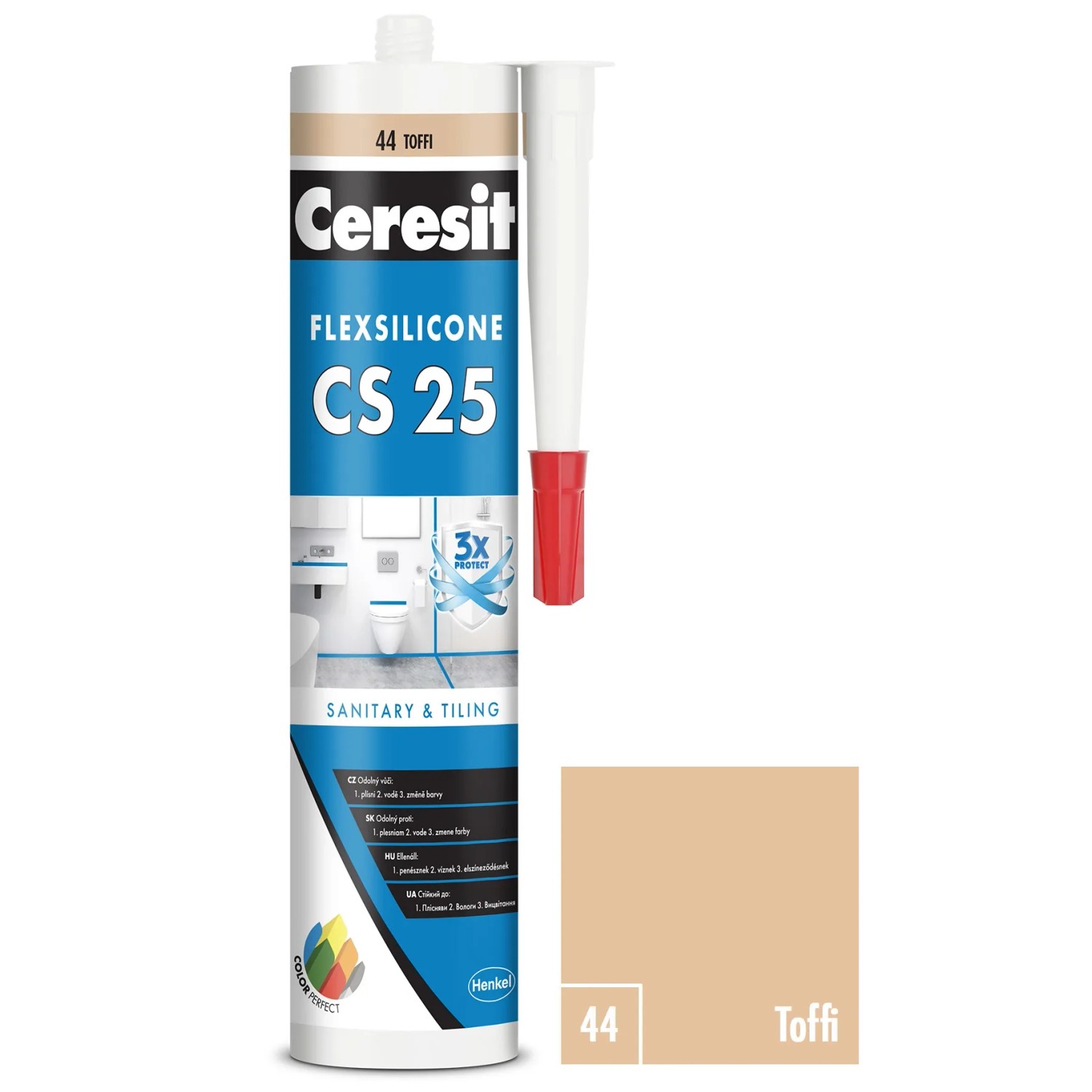 E-shop CERESIT CS 25 Sanitárny silikón 44 Toffi 280 ml