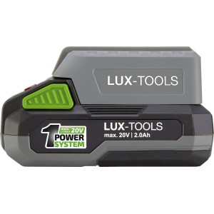 LUX USB adaptér batérie 20 V: Nadstavec batérie s USB portami a LED svietidlom pre akumulátorové náradie LUX.