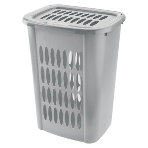 Tontarelli kôš na bielizeň Cover Line, 55 l, Nordic Grey, plastový s vekom a vetracími otvormi.