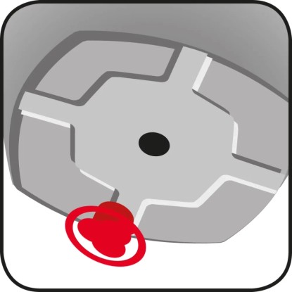 Detail spodnej časti sivého kvetináča Scheurich Wave Globe Cubo s odtokom vody.
