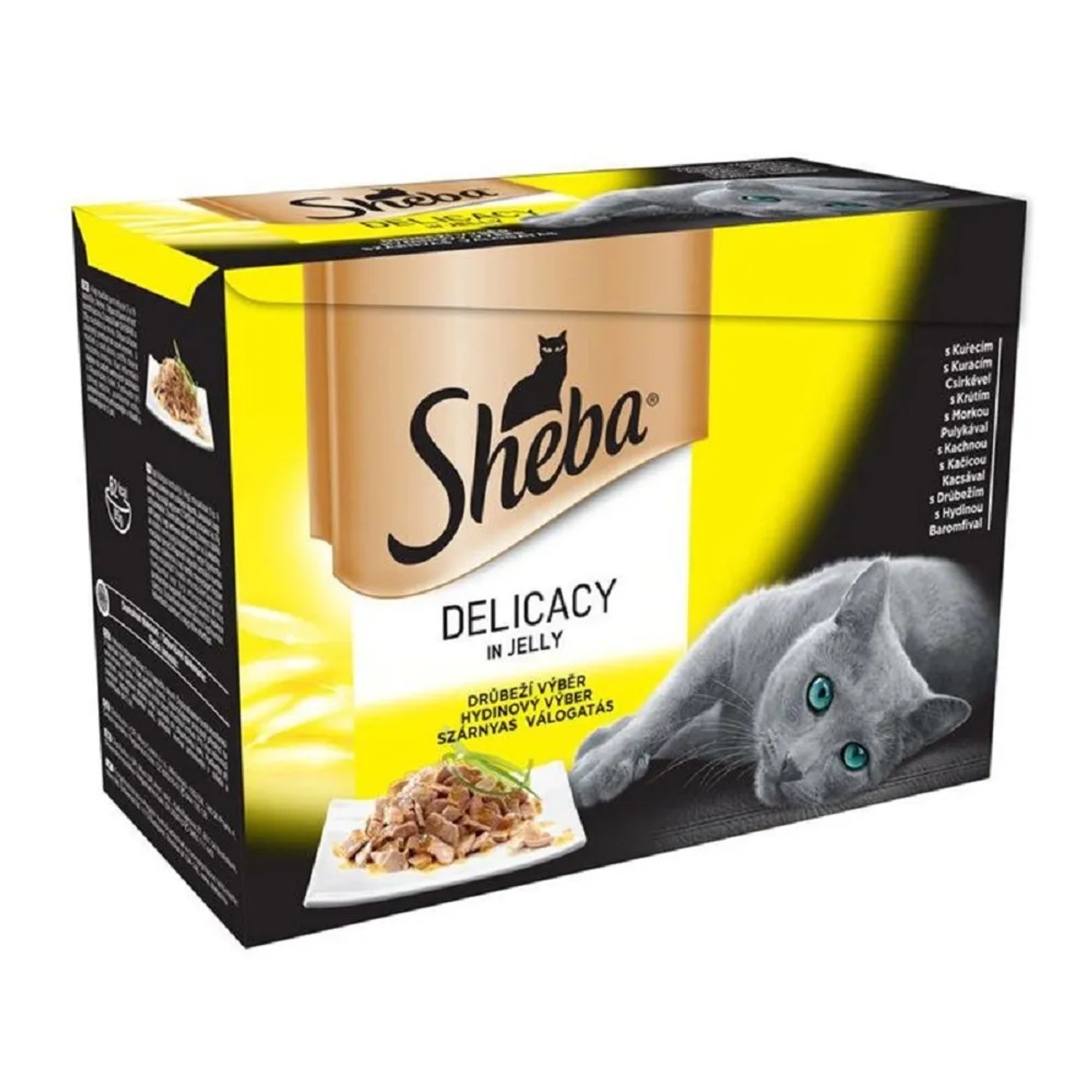 E-shop Sheba Kapsičky pre mačky hydinový výber v želé 12 x 85 g