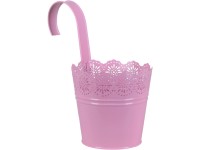 A.H.G. Zinkový kvetináč na balkón Crown, ružová, pr. 13,5 x 24 cm