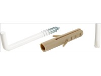 Skrutkovací hák rovný pozinkovaný priemer 3,8 mm x 50 mm biely, 2 ks Skrutkovací hák rovný pozinkovaný priemer 3,8 mm x 50 mm biely, 2 ks