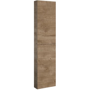 Roca Style kúpeľňová vysoká skrinka, 42 cm, Canela Eiche, 2 bezúchytkové dvere, drevodekor.