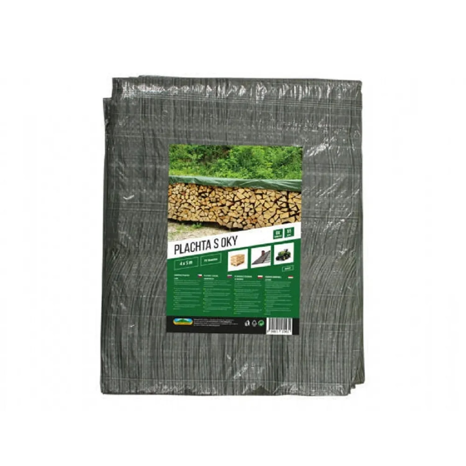 E-shop NOHEL GARDEN Plachta s okami kašírovaná zelená 55 g, 4 x 5 m