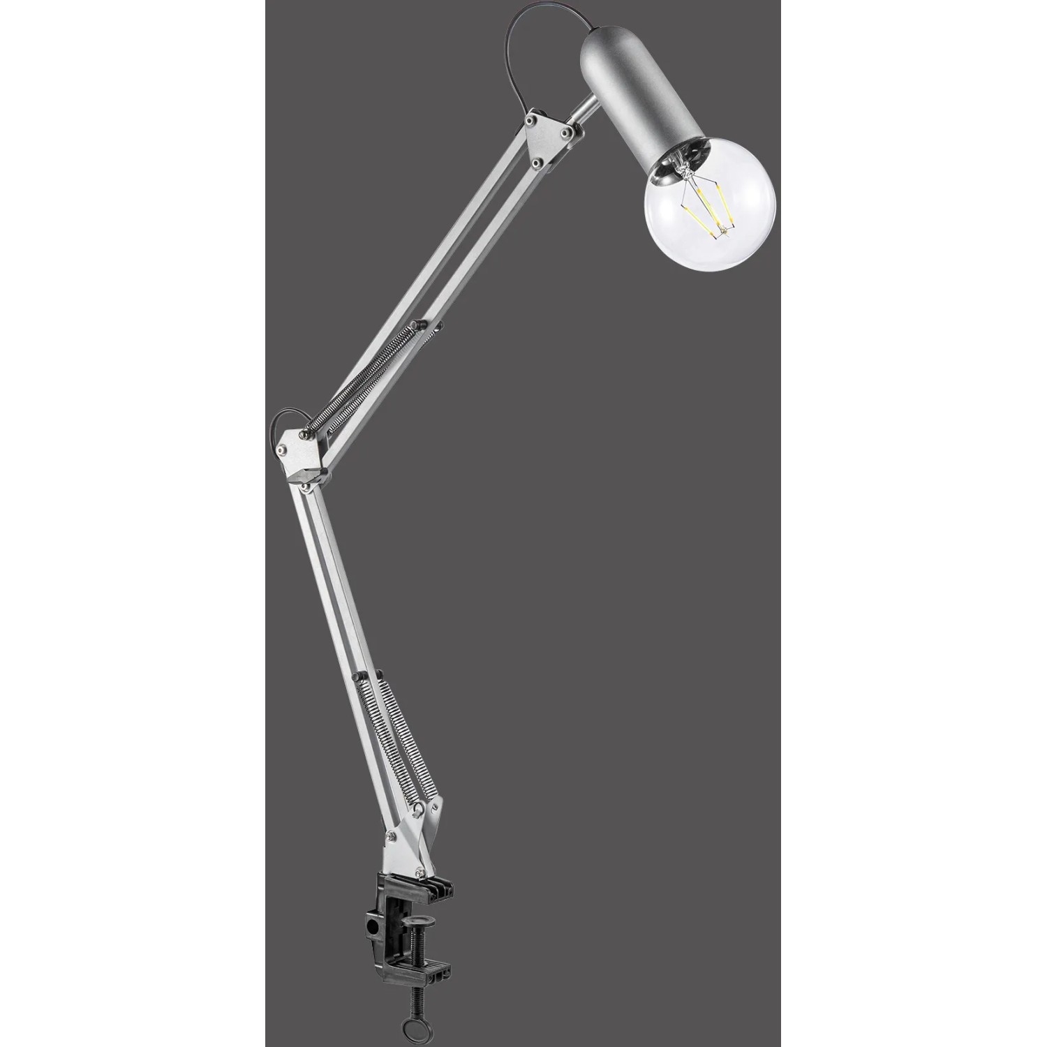 E-shop Just Light. Stolná lampa s klipom Turn Me, 1xE27, oceľová, 76 cm