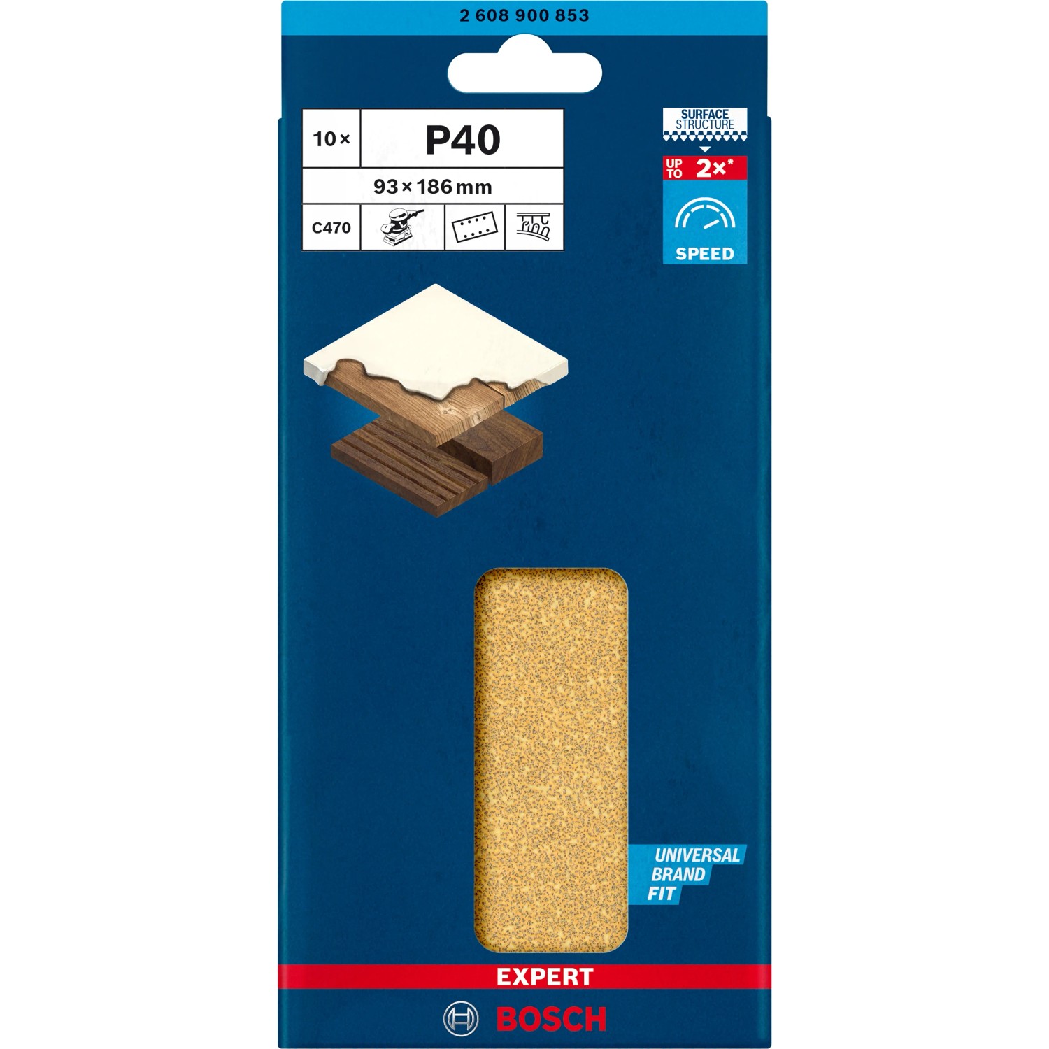 E-shop Bosch Brúsny list Expert C470, P40, 93 x 186 mm, 10 ks