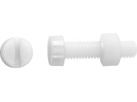 Závitová skrutka s valcovou hlavou PZ plastová biela M3 x 10 mm, 8 ks + matica Závitová skrutka s valcovou hlavou PZ plastová biela M3 x 10 mm, 8 ks + matica