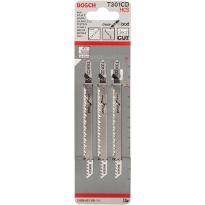Bosch Priamočiare pílové listy Pro T 301 CD Clean for Wood, 3 kusy pre čisté rezy do dreva.