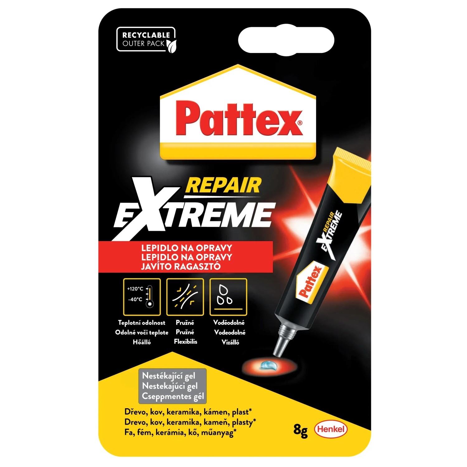 E-shop Pattex Flexibilné viacúčelové lepidlo REPAIR EXTREME 8 g
