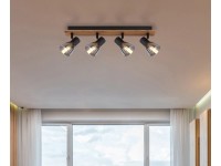 GLOBO 4bodové svietidlo CLAUDE čierna/hnedá E14 40 W 500 x 70 x 155 mm