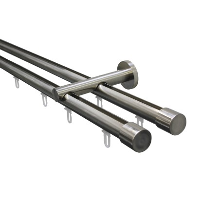 Gardinia Záclonová súprava Isa nerezová 2 tyče s pojazdom pr. 20 mm, 220 cm