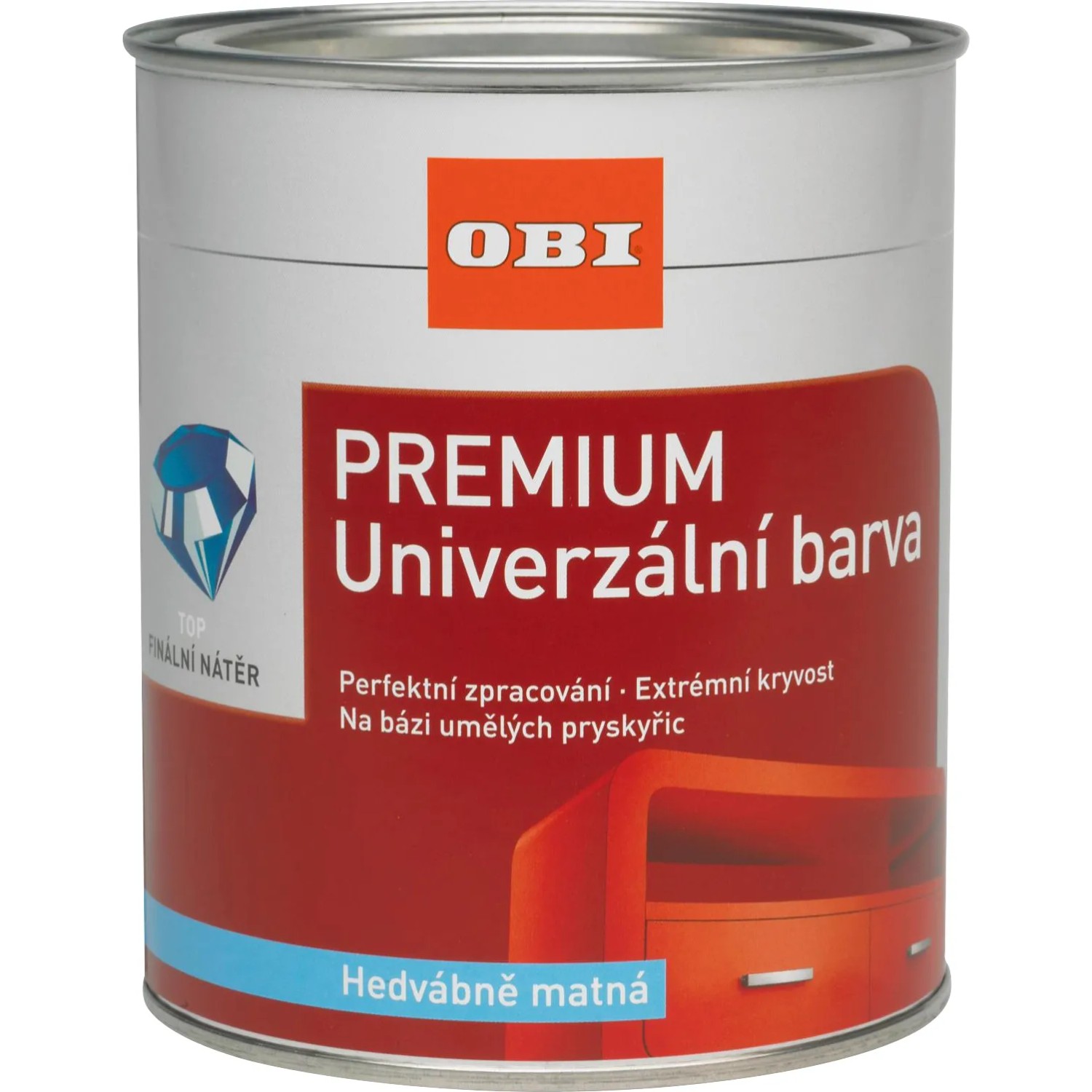 E-shop OBI Univerzálna farba PREMIUM hodvábne matná krémovo biela 750 l