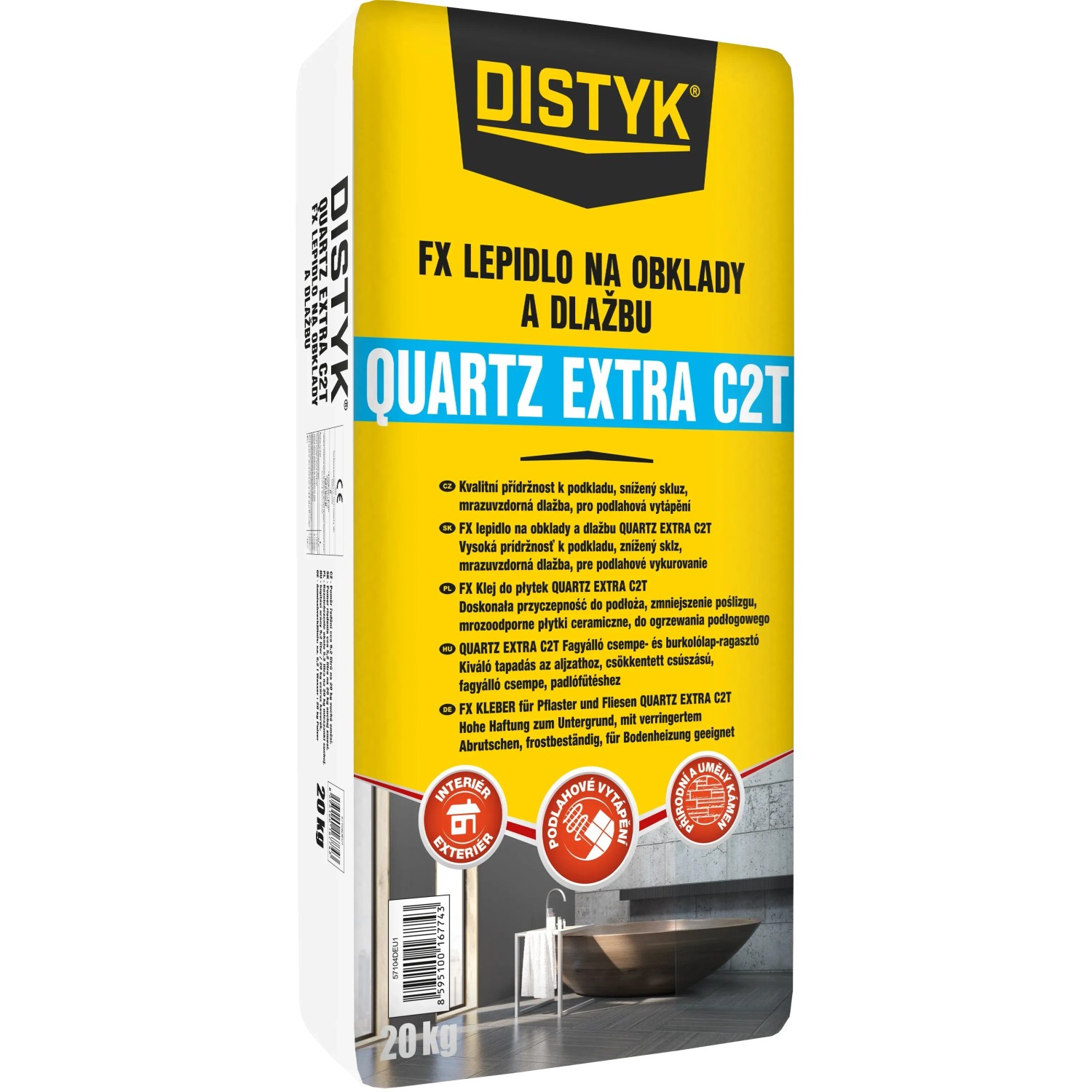 E-shop DISTYK FX lepidlo na obklady a dlažbu QUARTZ EXTRA C2T, 20 kg