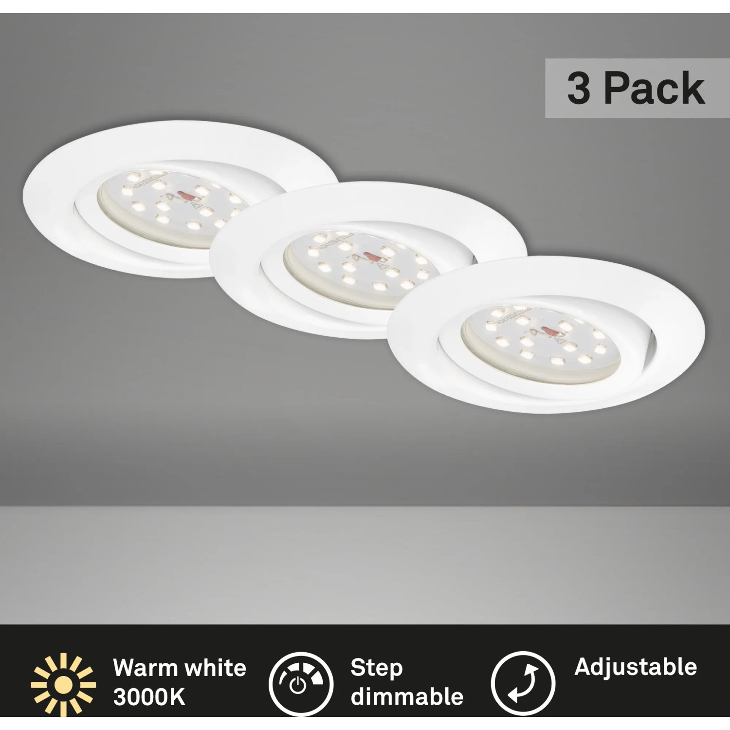 E-shop Briloner Vstavané LED svietidlo biele 350 lm stmievateľné
