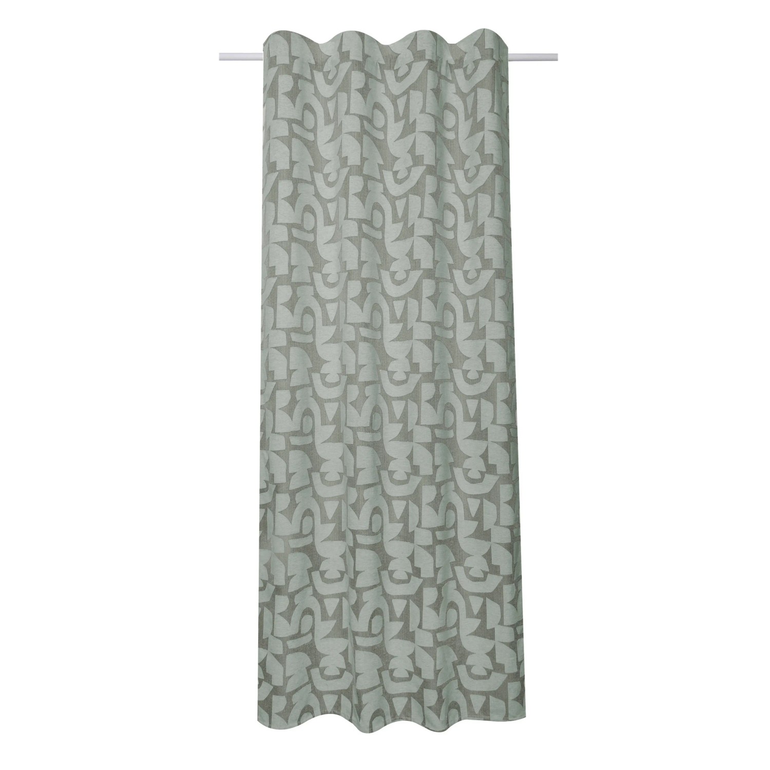 E-shop Sehlbach Záves so skrytými pútkami, grafický, zelený, 245 x 135 cm