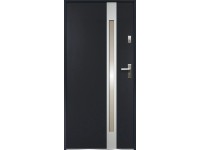 O.K. DOORS Oceľové vchodové dvere TEMIDAS INOX P55 antracitové 80 Ľ