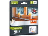 OBI Gumové tesnenie okien a dverí E-profil, biela, 6 m x 9 mm x 4 mm