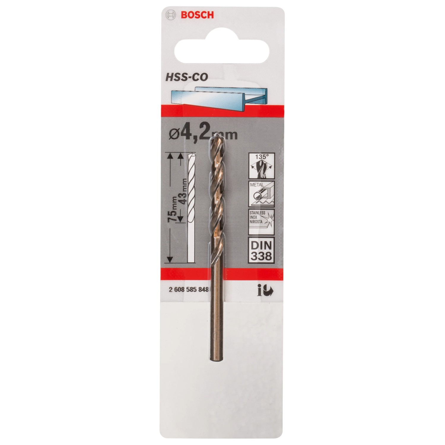 E-shop Bosch Vrták do kovu HSS-Co 4,2 x 43 x 75 mm
