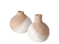 Boltze Home Váza Gunno, biela/hnedá, 2 varianty, pr. 13 cm Boltze Home Váza Gunno, biela/hnedá, 2 varianty, pr. 13 cm