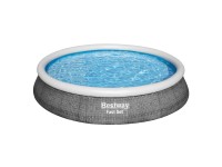Bestway Bazén Fast Set vr. čerpadla a kartuše, vzhľad ratanu, pr. 396 x 84 cm