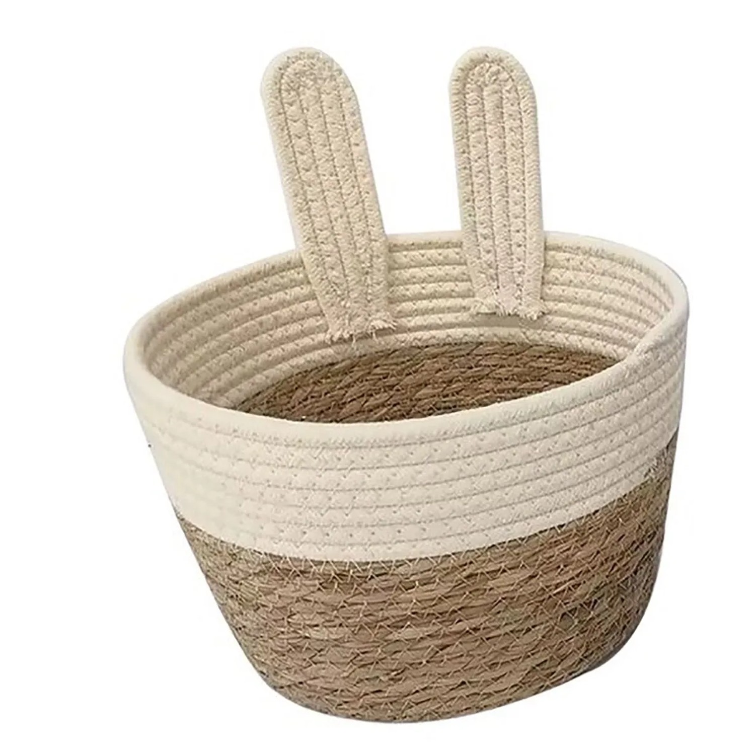 E-shop Boltze Dekoratívny kôš z bavlny a tŕstia s ušami Roberta XS, pr. 16 x 21 cm