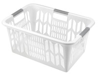 Heidrun Kôš na čistú bielizeň, plast, biela, 56 x 39 x 25 cm
