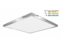 Top Light Kúpeľňové stropné LED svietidlo Silver HL CCT 24W IP44 2400lm 38x38cm
