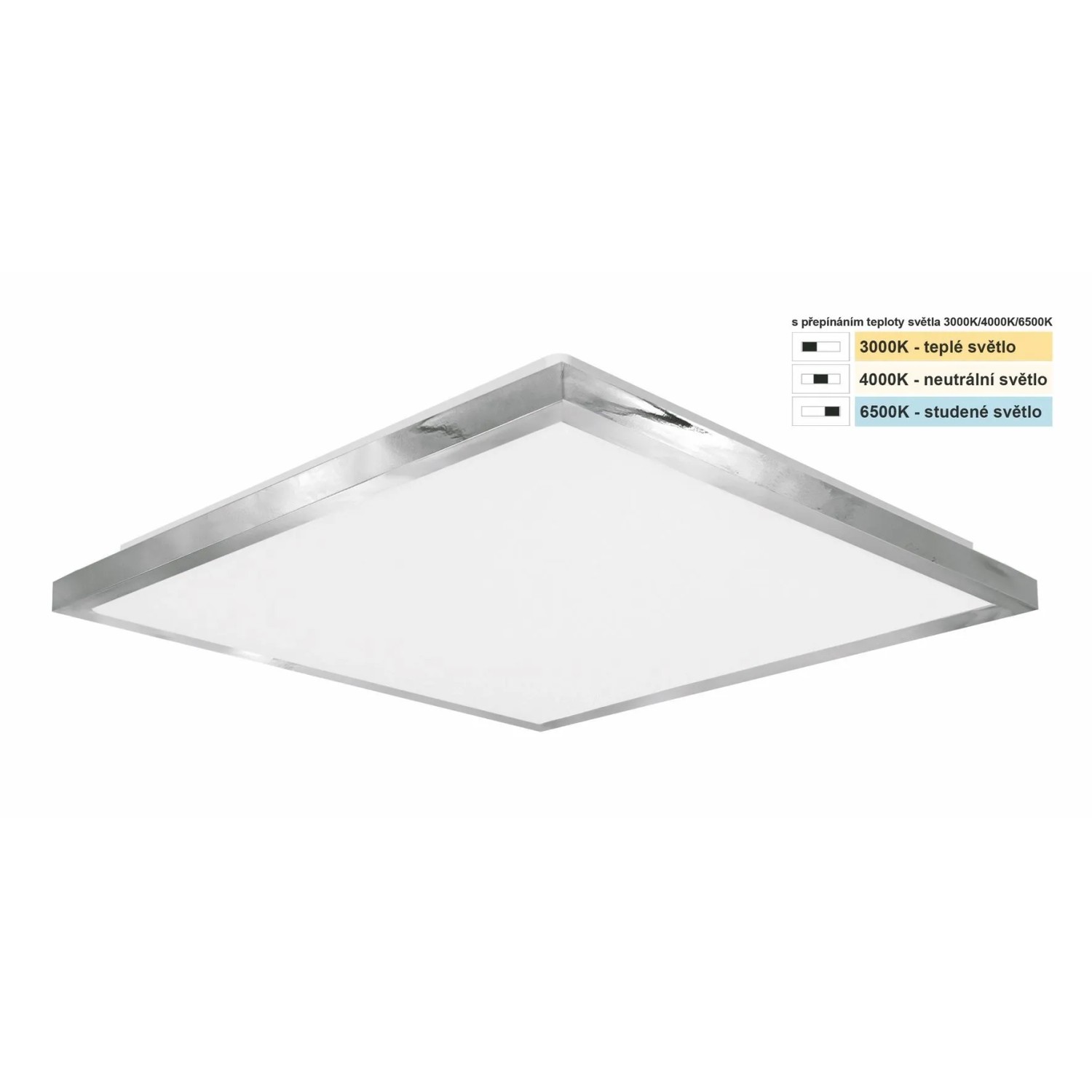 E-shop Top Light Kúpeľňové stropné LED svietidlo Silver HL CCT 24W IP44 2400lm 38x38cm
