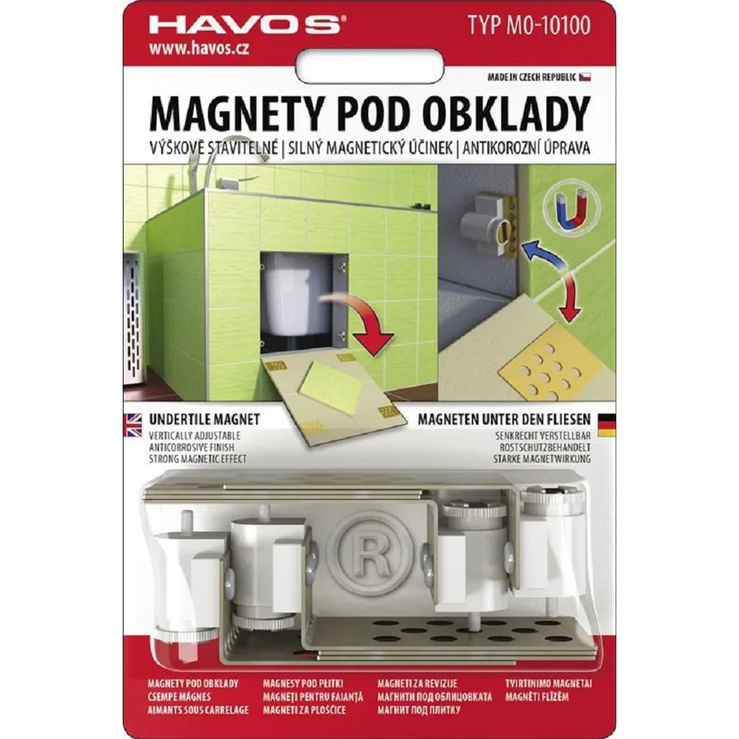 E-shop Výškovo nastaviteľné magnety pod obklad, 4 ks