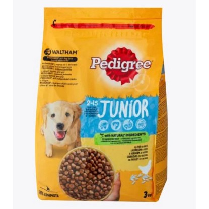 Pedigree Granule pre psov Junior kura a ryža, 3 kg