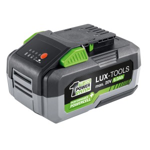 LUX 20V 6.0 Ah batéria pre elektrické náradie 1 PowerSystem s indikátorom nabitia.