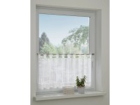 Sehlbach Vitrážová záclona s pútkami, háčkovaná čipka, biela, 140 x 48 cm