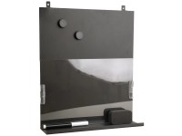 Denpanels Magnetická tabuľa s poličkou pre akustické panely, mat.čierna, 30x35cm
