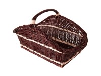 PARKANEX Prútený kôš na drevo rovný tmavý so svetlým prútím